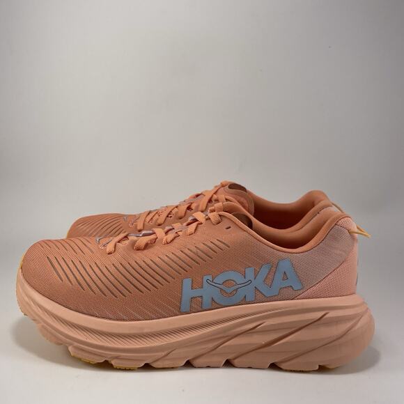 Hoka One One Rincon 3 Running Shoes Womens Size 7 D Wide Athletic Orange Peach - Picture 4 of 9